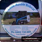 Little Aussie Bobcay Hire advertising on spare tyre cover.