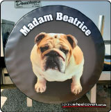 Put your favourite pet pic on your caravan spare tyre cover